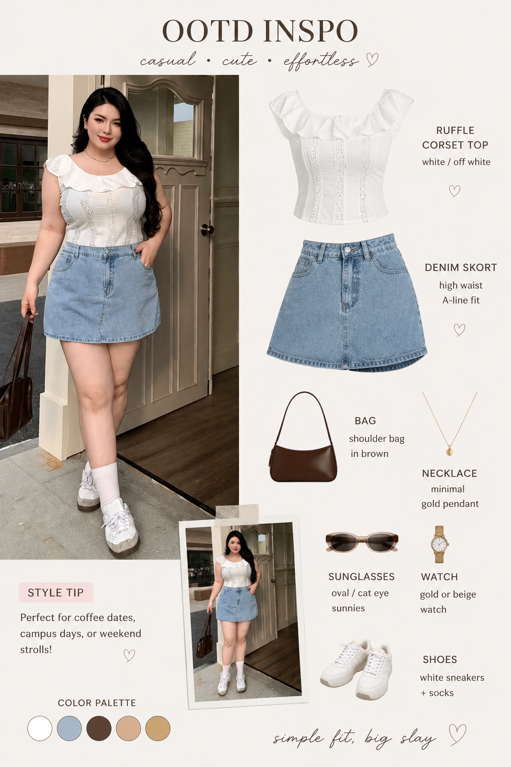 ✨ Casual, cute & effortlessly stylish! This denim skort is giving the perfect everyday OOTD—pair it with a cute top, sneakers, and your fave bag for that simple-but-stylish look. 🩵👟👜 **Your next outfit inspo? This one! 🤍** #OOTDInspo #DenimSkort #CasualStyle #OutfitInspo #FashionFinds #ShopStyle #EverydayLook #CuteOOTD