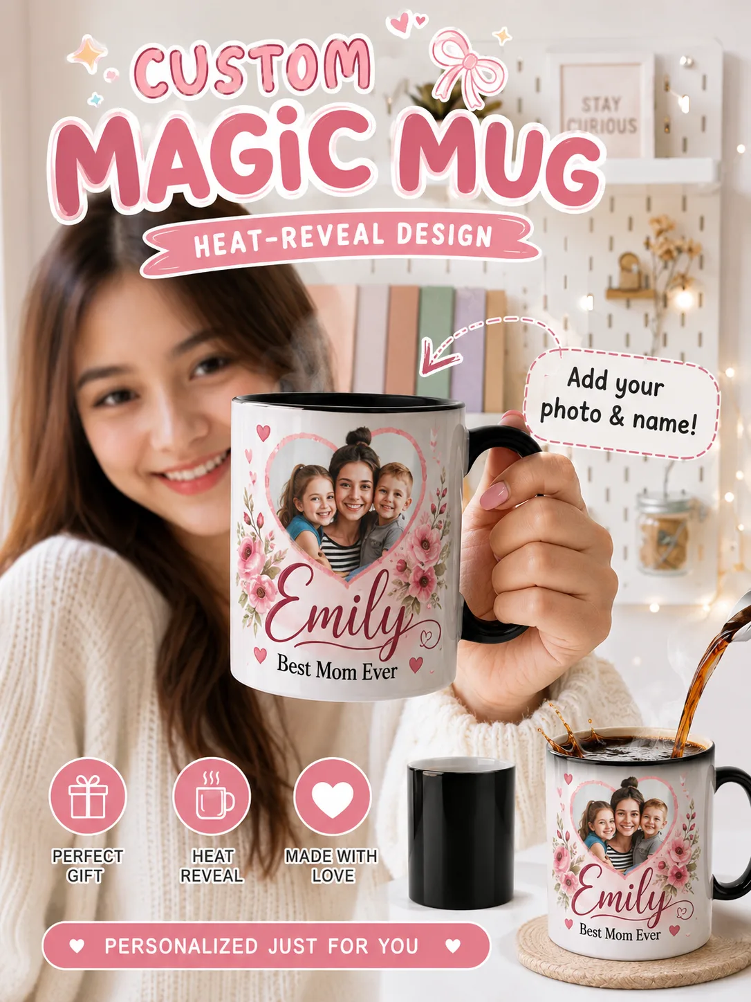 β¨ Make every coffee break extra special! βπ Surprise your loved ones with a Personalized Magic Mug that reveals your favorite photo when hot coffee is poured. π π Perfect gift for Mom, Dad, your partner, or bestie! #CustomMagicMug #PersonalizedGift #MagicMug #GiftIdeas #HeatReveal #CoffeeLover #TikTokMadeMeBuyIt #AffiliateFinds