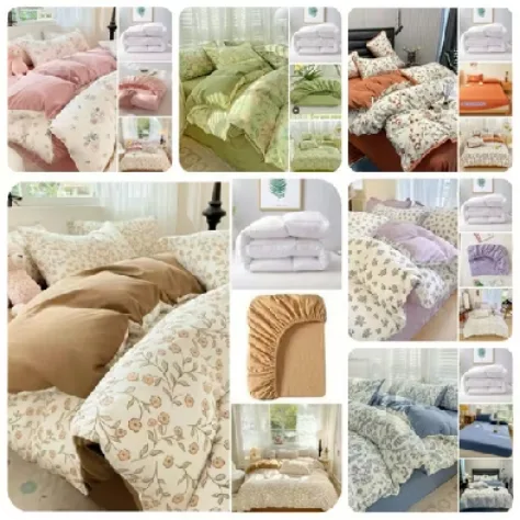 Gusto mo ng instant hotel vibes sa kwarto mo? Try this 4in1 bedsheet set. You get everything you need: 1 fitted bedsheet, 2 pillow covers, and 1 fluffy comforter. The fabric is so soft, breathable, and perfect for our weather. Sleep just feels different. Make your bedroom your happy place. Tap the yellow basket to shop this set now ✨