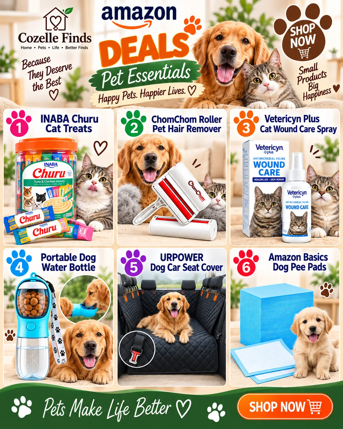 🐾 Pet parents, these Amazon finds are worth checking out! From keeping an eye on your furry friend to fresh water, automatic feeding, pet identification, and everyday cleanup—these smart pet essentials can make life easier for both you and your pets. 🐶🐱 ✨ Featured Pet Finds: 🐾 TP-Link Tapo Indoor Security Camera 💧 Veken Automatic Pet Water Fountain 🍽️ PETLIBRO Automatic Pet Feeder 🏷️ Ring QR Code Pet Tag 💚 Earth Rated Lavender Poop Bags Because our pets deserve comfort, care, and the very best. ❤️ 🛍️ Explore more pet essentials and everyday finds at Cozelle Finds.