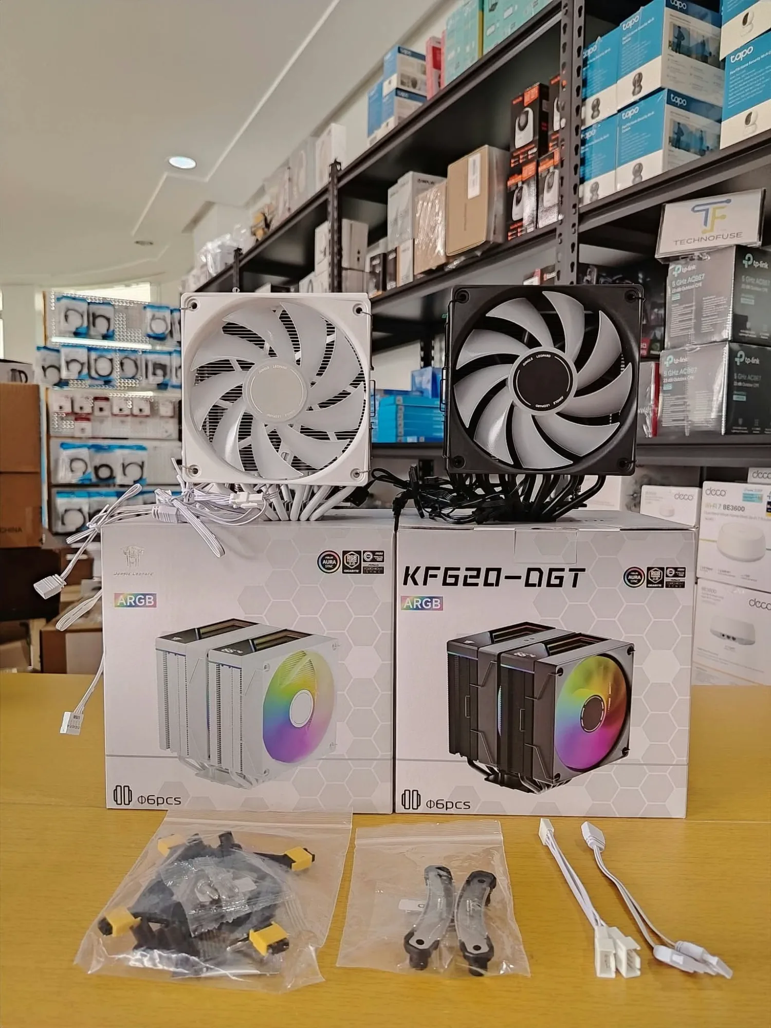 ♥️ Jungle Leopard KF620-DGT Black ARGB 120mm CPU Cooler Dual Heatsink w/ Temperature Display ✅ ₱ 2,370.00 only ♥️ Jungle Leopard KF620-DGT White ARGB 120mm CPU Cooler Dual Heatsink w/ Temperature Display ✅ ₱ 2,370.00 only ______________________________________________________ 👉 Actual pictures posted 👉 ALL BRAND NEW, SEALED & ORIGINAL 👉 MOP: COD - GCASH - BPI - BDO 👉 Delivery via Lalamove (same day delivery w/in Metro Manila and nearby areas) 👉 Self-booking also applicable 👉 Walk-in also permitted 👉 Bulk orders available (DM for the availability of the product) 👉 7 days store warranty for unit replacement in case of factory defects and 1 year brand warranty assistance