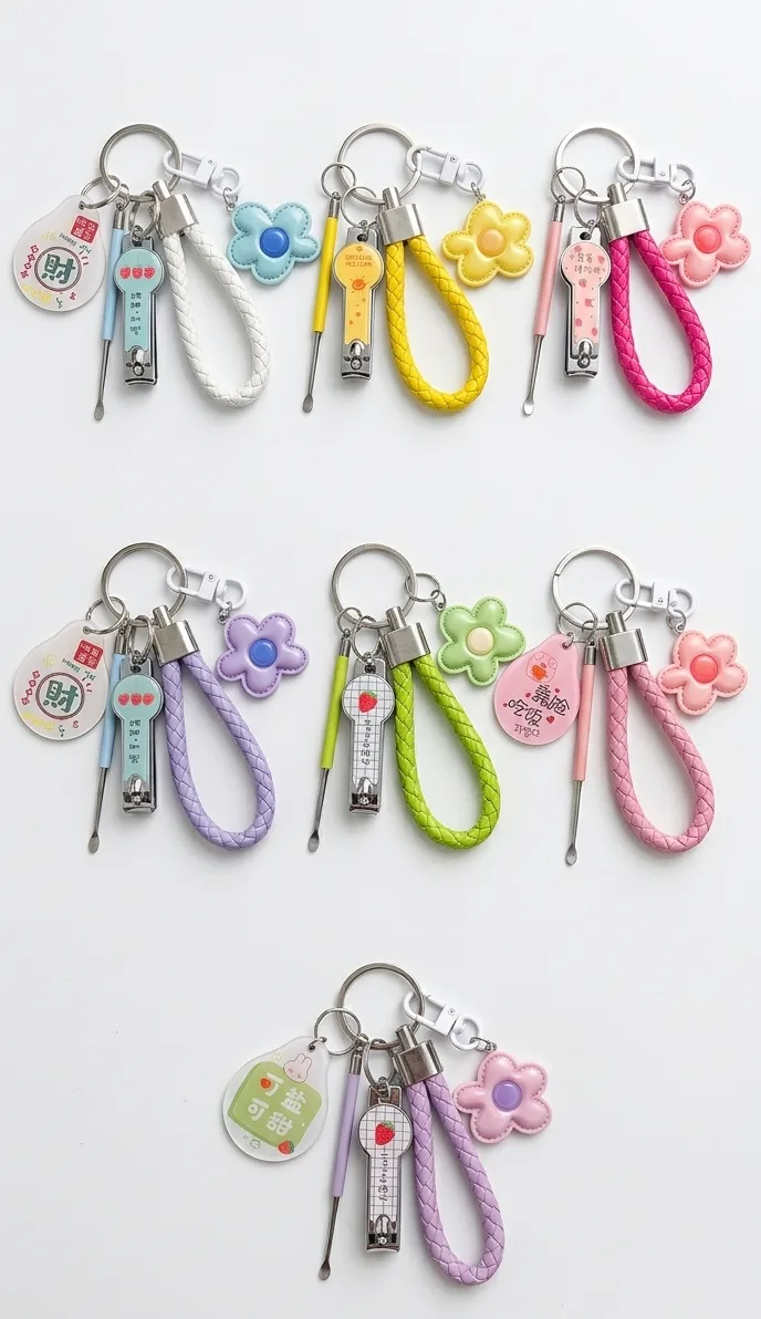 Add a pop of color to your daily essentials! 🌈✨ ​These Dopamine Flower Keyring Sets are not just super cute—they’re actually mini multi-tool sets complete with a nail clipper, ear pick, and woven strap! Perfect for attaching to your bag, keys, or pouch. ​Which pastel shade matches your vibe best? 💕